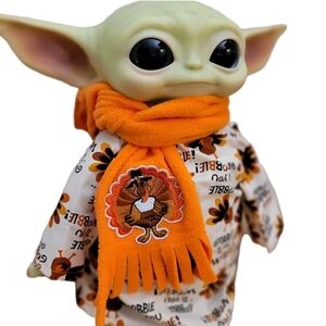 2 pc. Thanksgiving Turkey Gobble Wobble Outfit & Scarf Set fits 11" MATTEL Plush